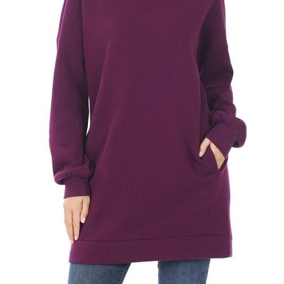 ZENANA Longline Sweatshirt With Pockets Size 3XL NWT - Picture 5 of 6